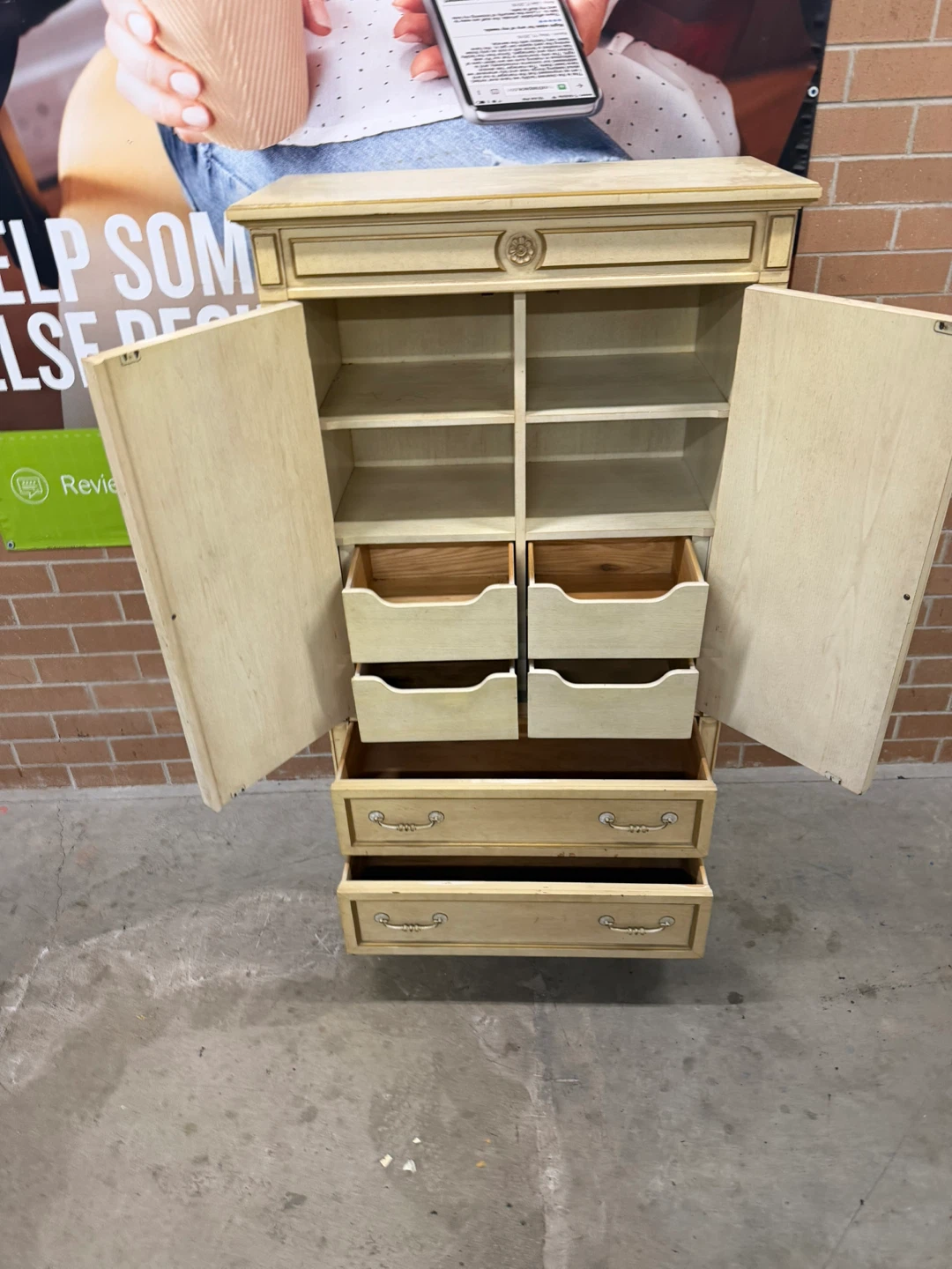 Vintage Armoire Dresser with Doors and Drawers - photo 3
