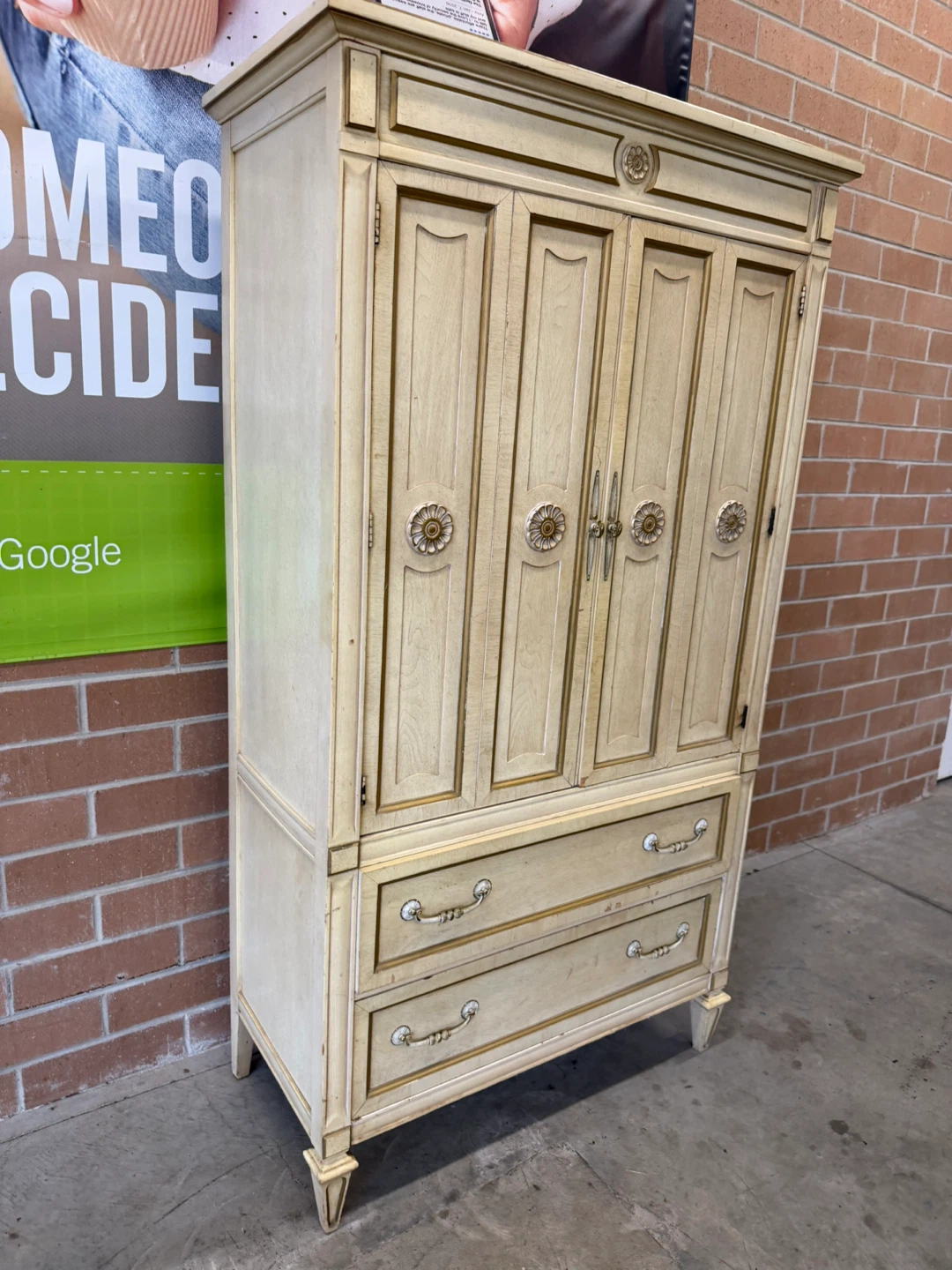 Vintage Armoire Dresser with Doors and Drawers - photo 5