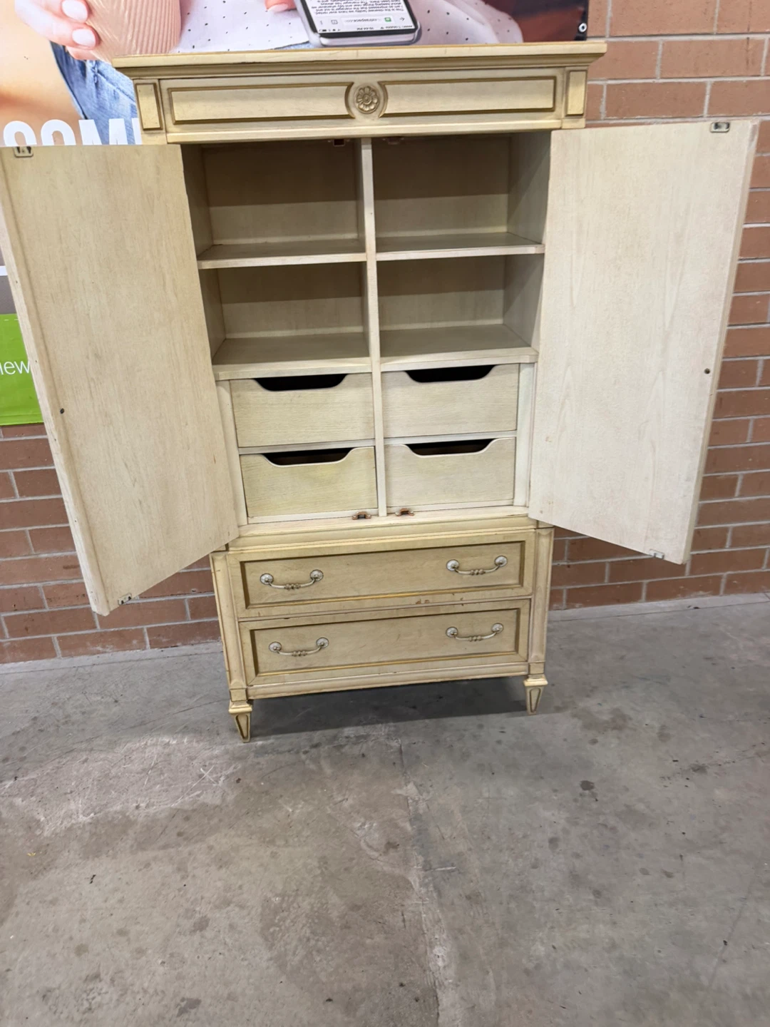 Vintage Armoire Dresser with Doors and Drawers - photo 2