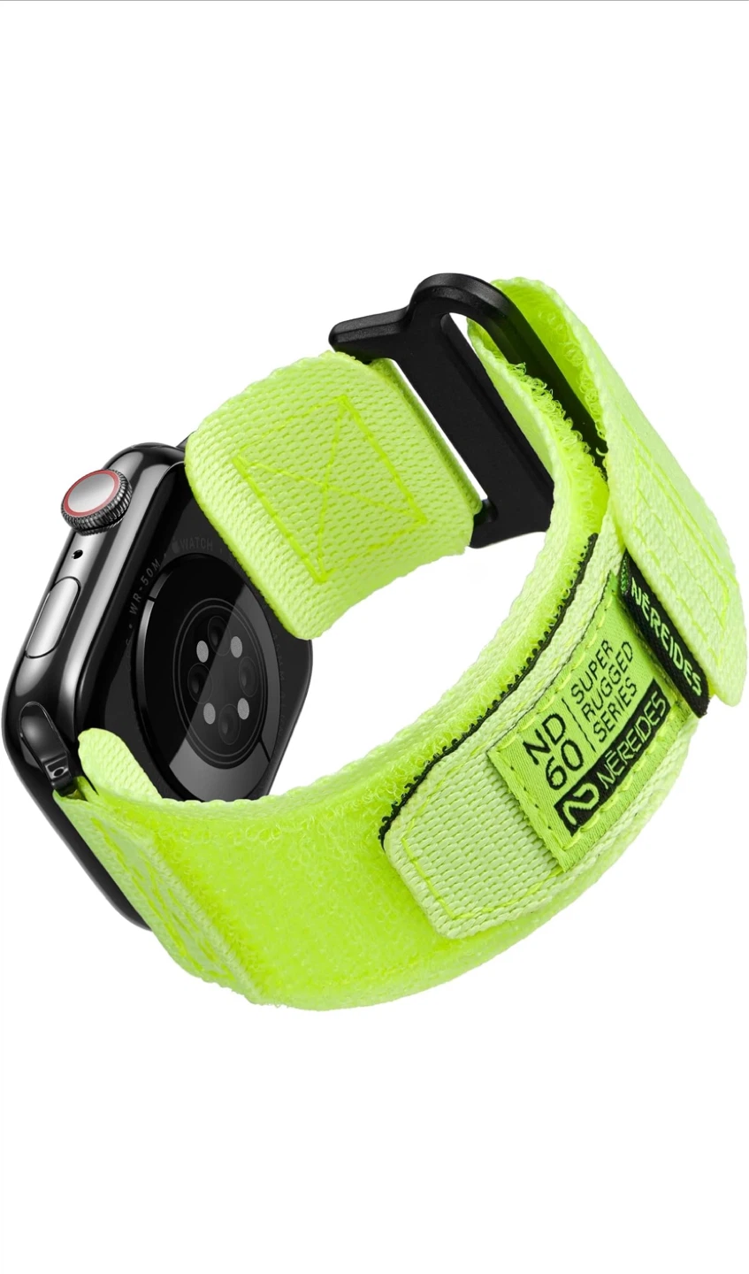 NEREIDES Nylon Sport Band for Apple Watch - Fluorescent Green,
