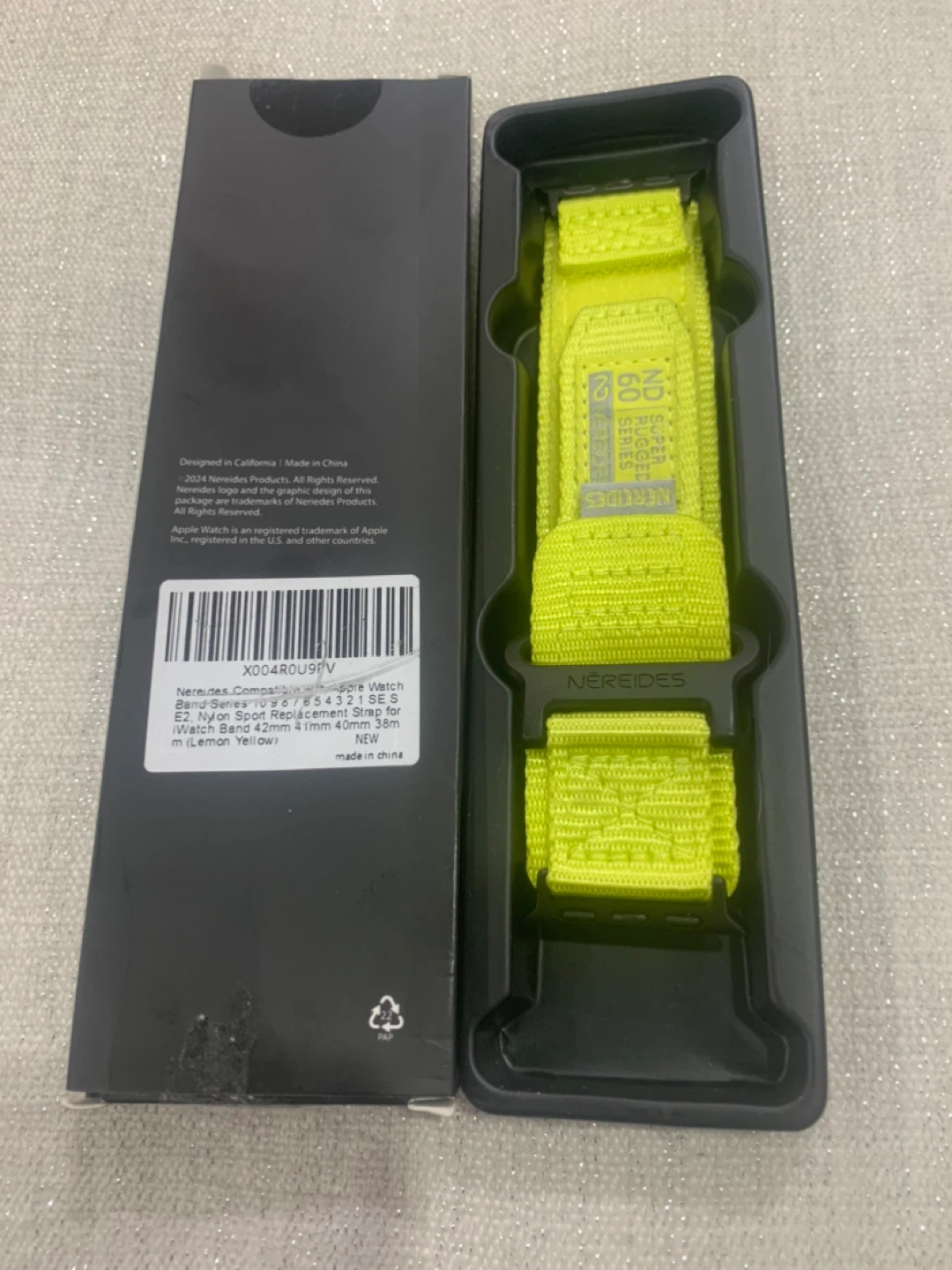 NEREIDES Nylon Sport Band for Apple Watch - Fluorescent Green, - photo 3