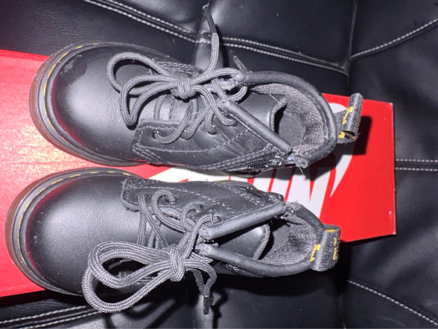 Dr. Martens Black Leather Boots with Zipper Size Toddler 6