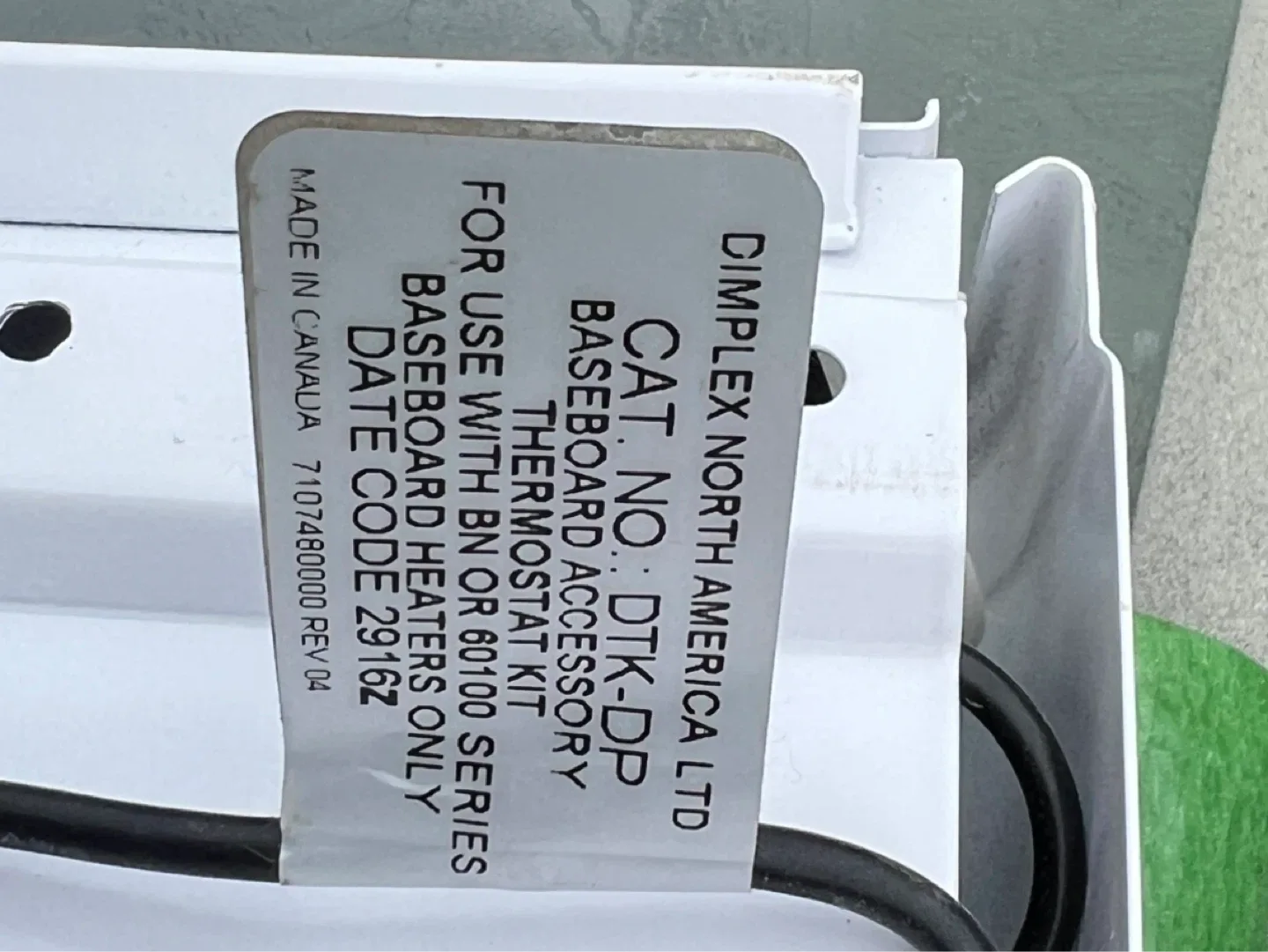 Dimplex Baseboard Thermostat Kit Accessory - photo 4