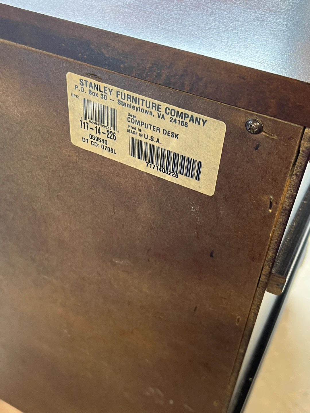 Stanley Furniture Company Computer Desk - photo 2