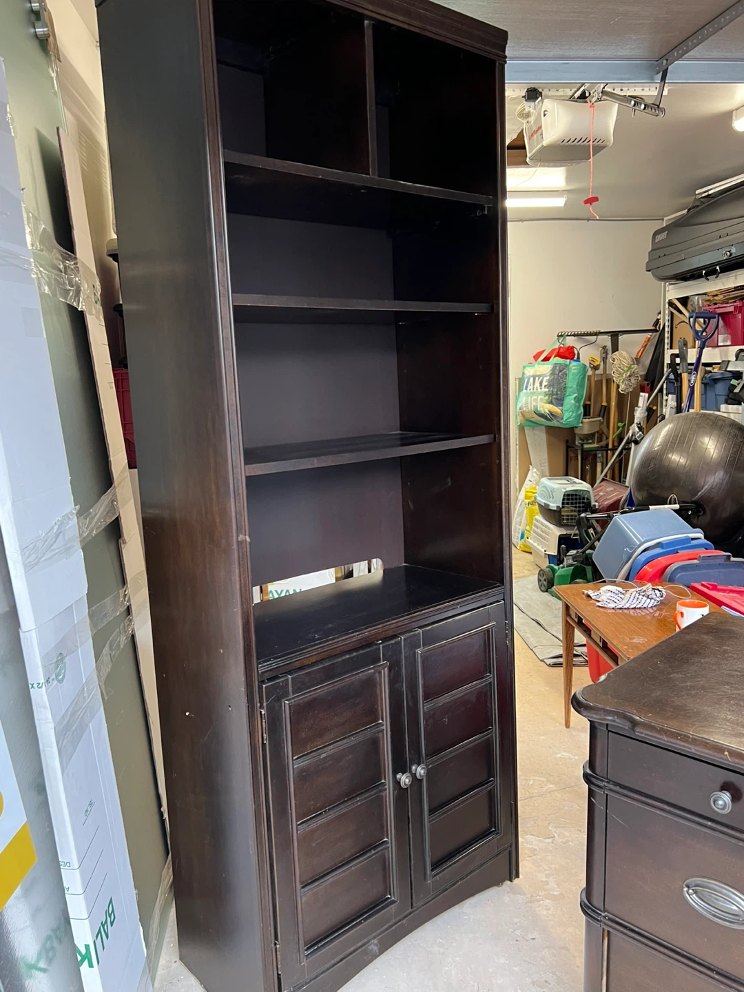 Young America Dark Wood Bookshelf with Cabinet