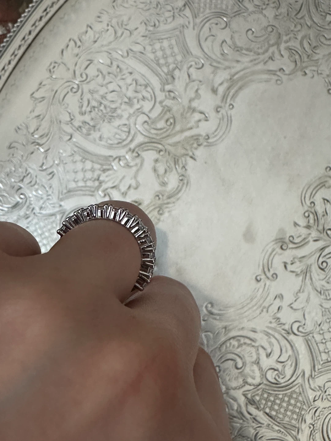 Sterling Silver 925 half Eternity Band Ring - photo 3