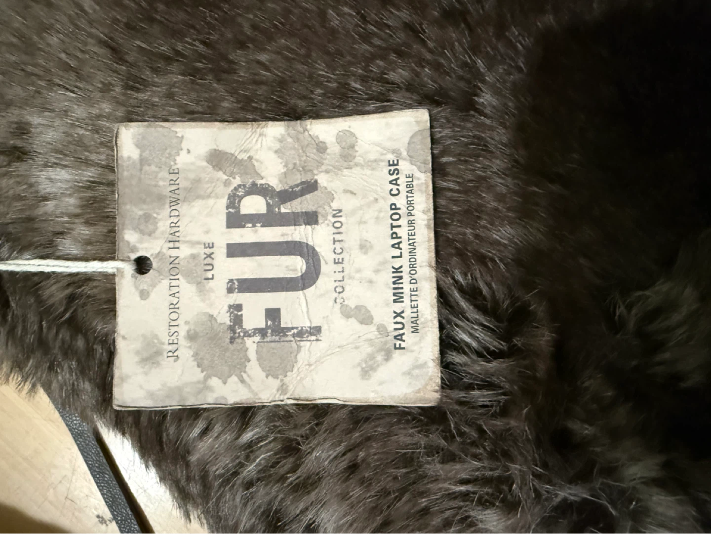 Restoration Hardware Faux Mink Laptop Case - photo 2