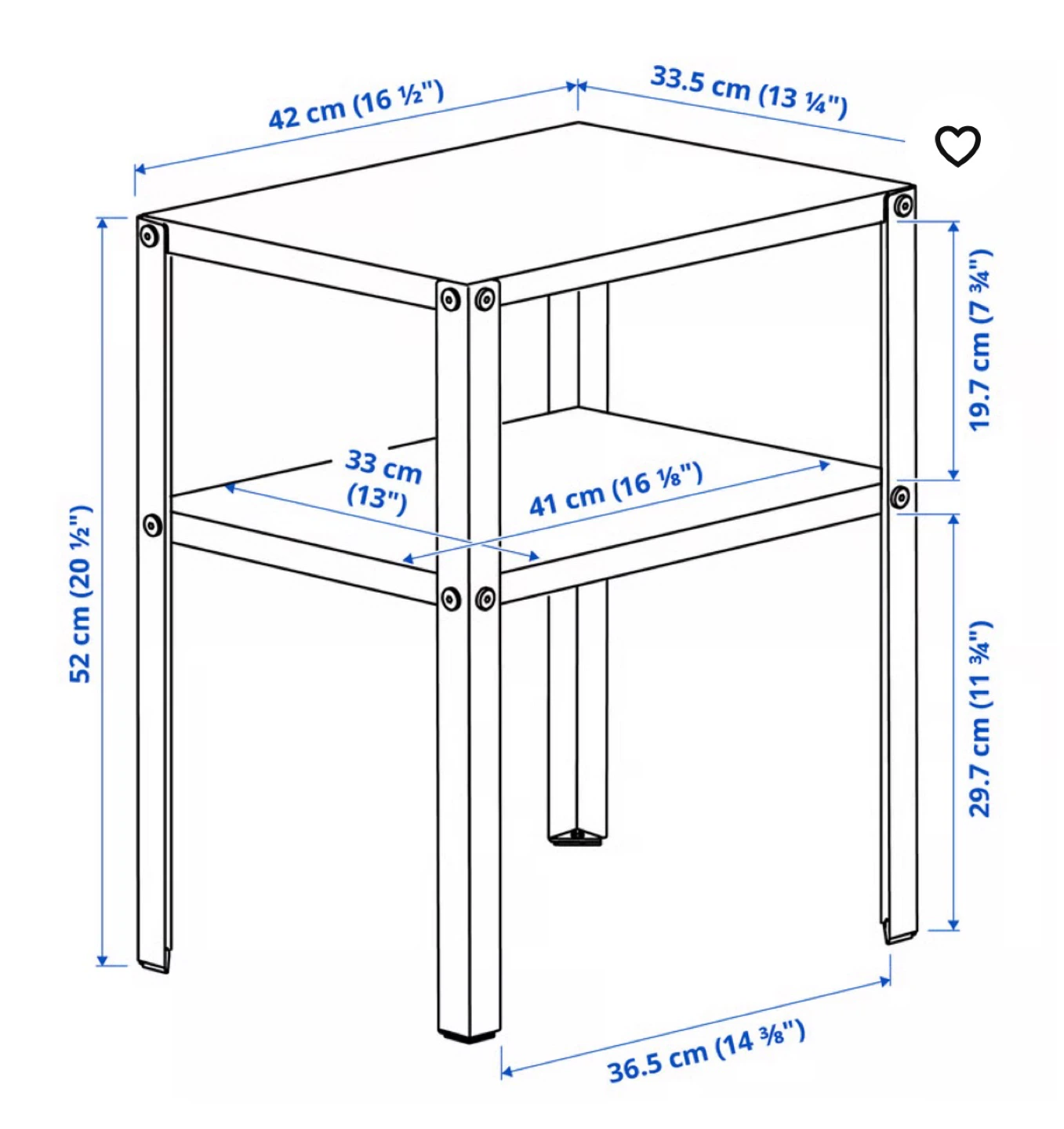 Black 2-Tier Side Table - photo 5