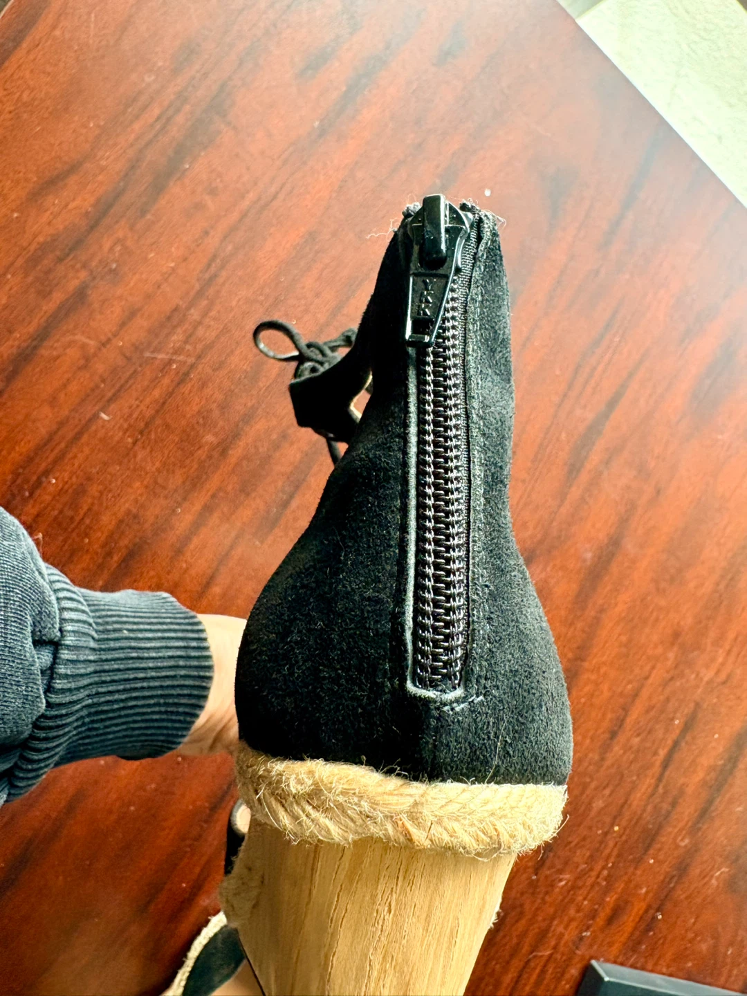 Aquazzura Black Suede Wedge Espadrille Heels - photo 5