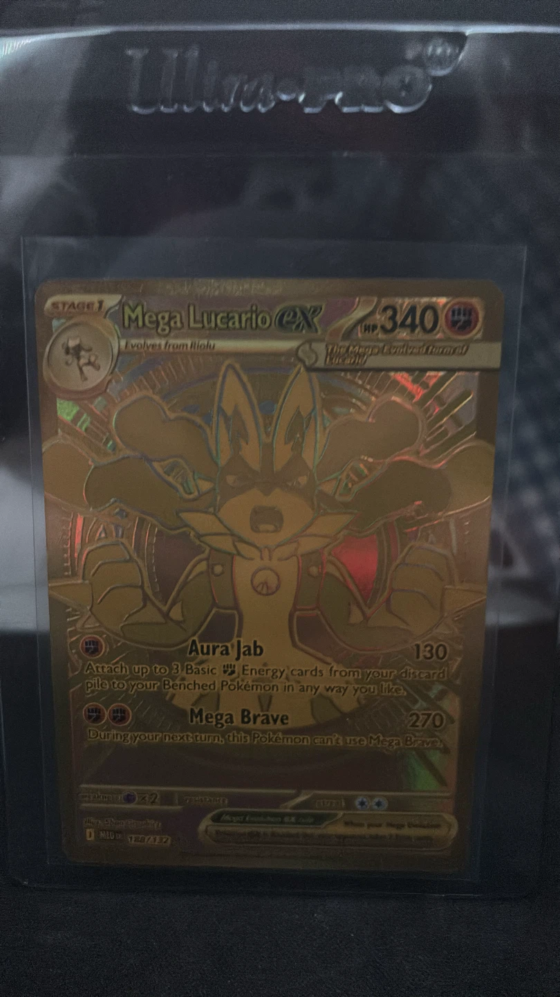 Mega Hyper Rare Mega Lucario Gold Card Ex #188