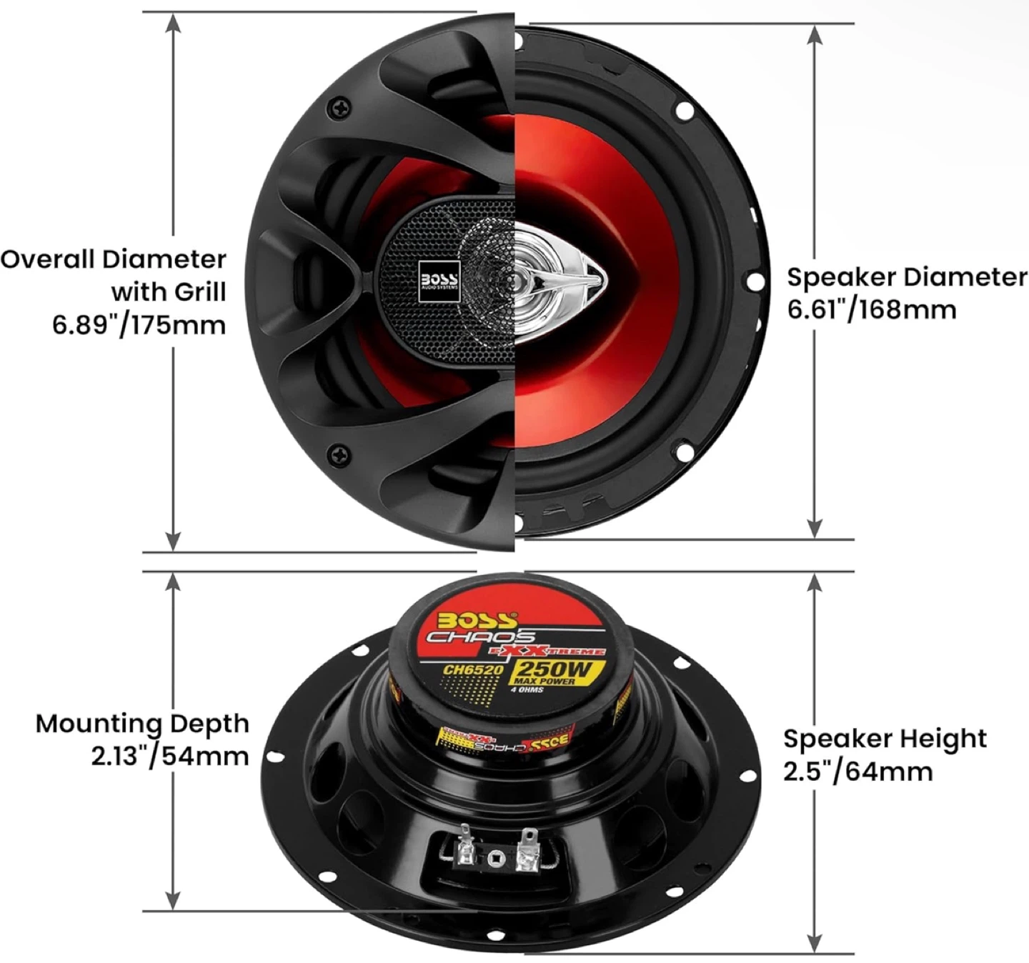 BOSS CH6520 6.5" 2-Way Full Range Car Speakers (Pair) - photo 5