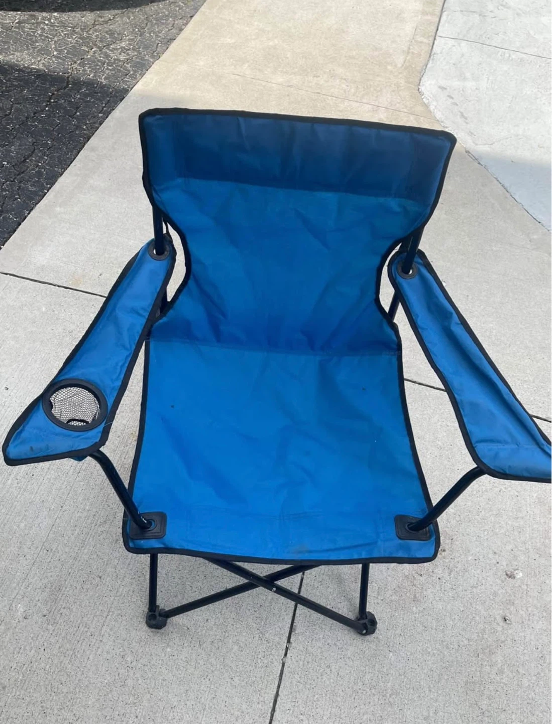 Ozark Trail Blue Folding Camp Chair with Cup Holder