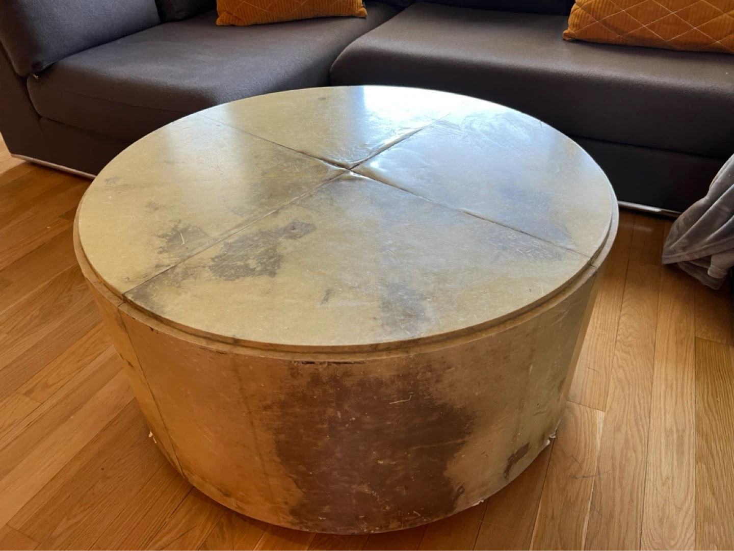 Round Drum Style Coffee Table