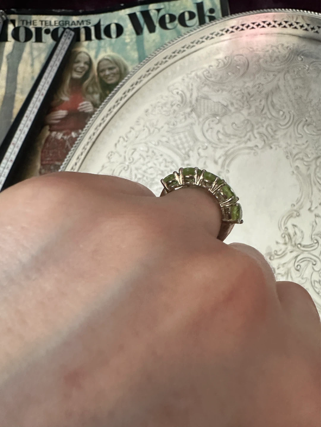 Sterling Silver Peridot Ring size 5 - photo 3