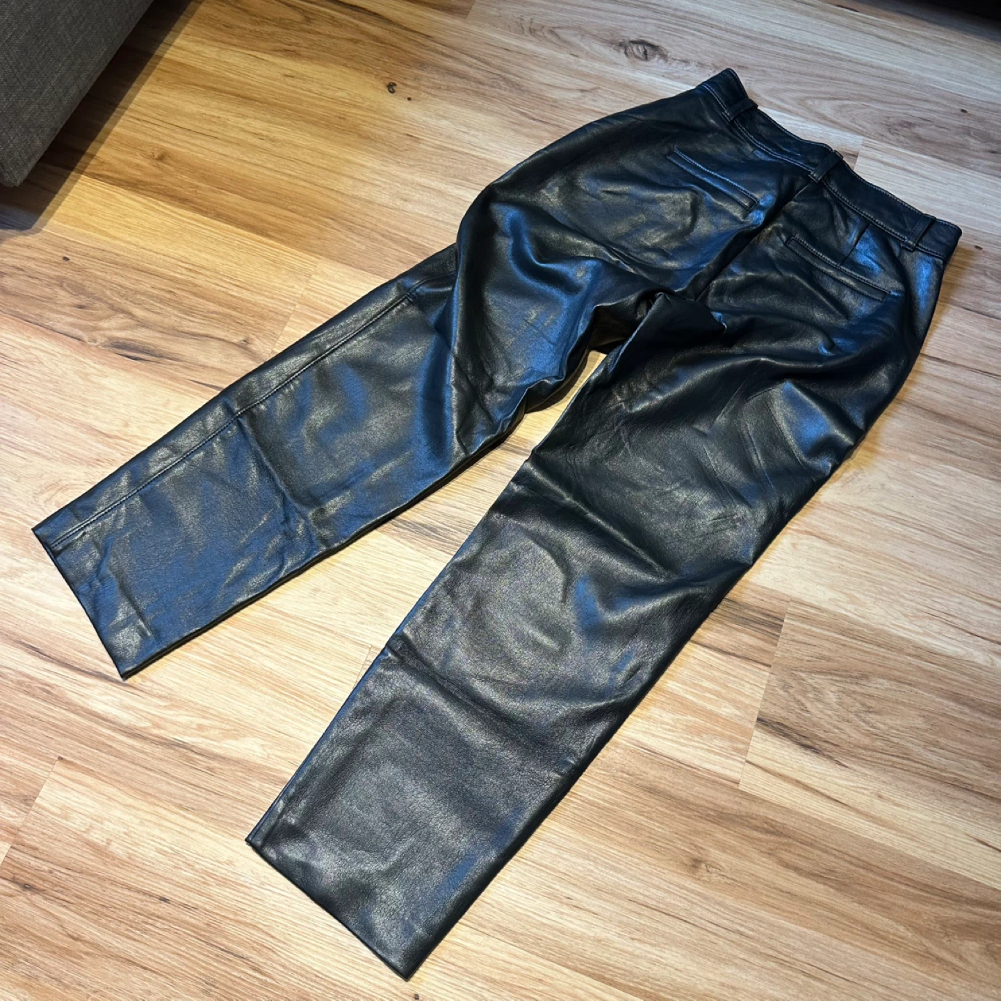 Babaton Black Faux Leather Pants Size 2 - photo 5
