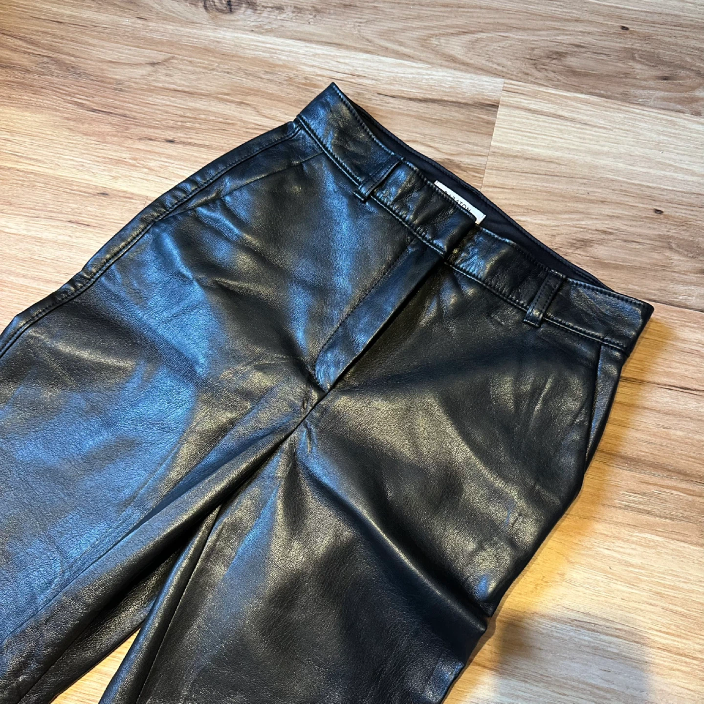 Babaton Black Faux Leather Pants Size 2 - photo 2