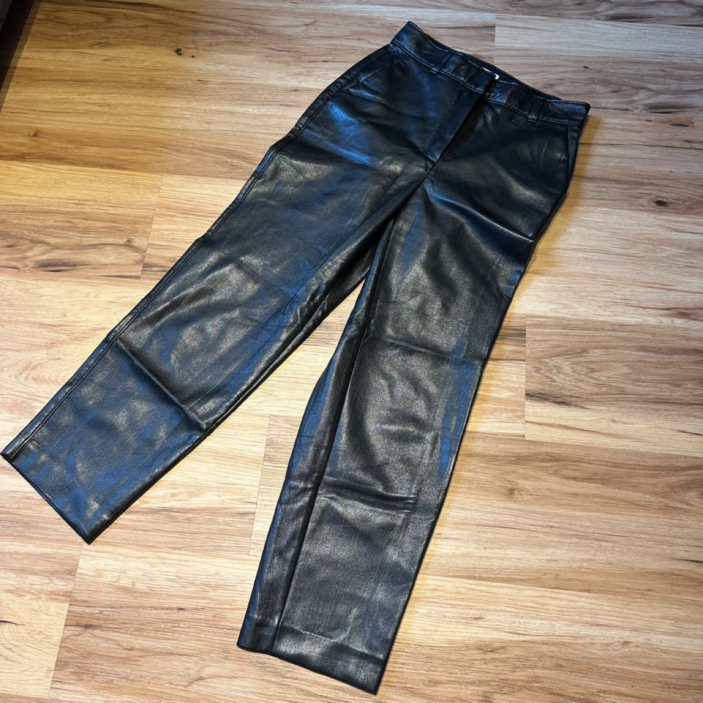 Babaton Black Faux Leather Pants Size 2