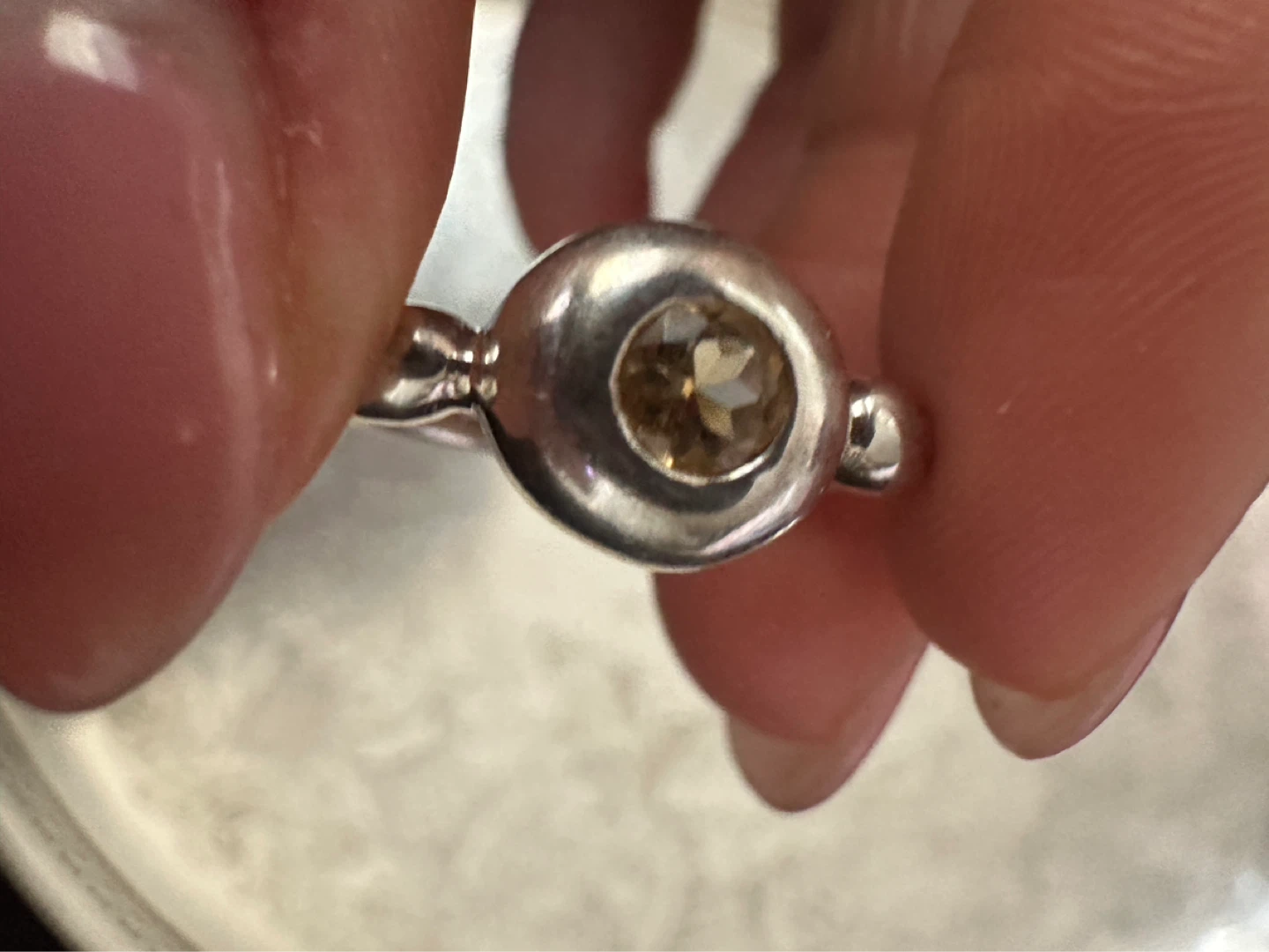 Sterling Silver Ring with yellow Stone - photo 5