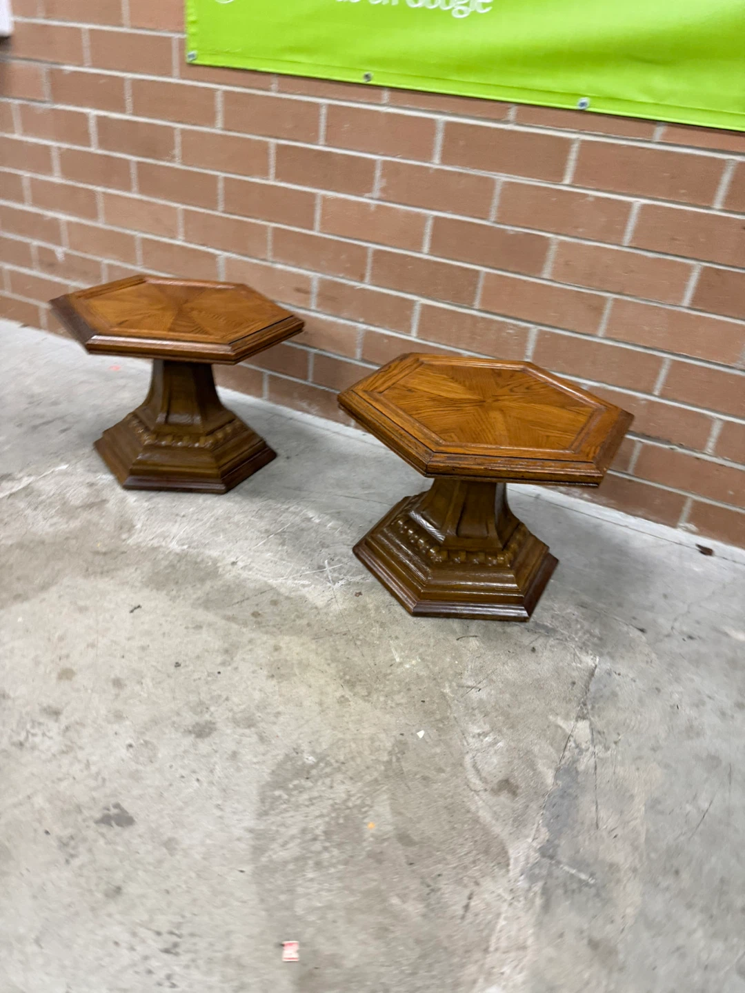 Vintage Octagonal Pedestal Side Tables (Set of 2) - photo 2