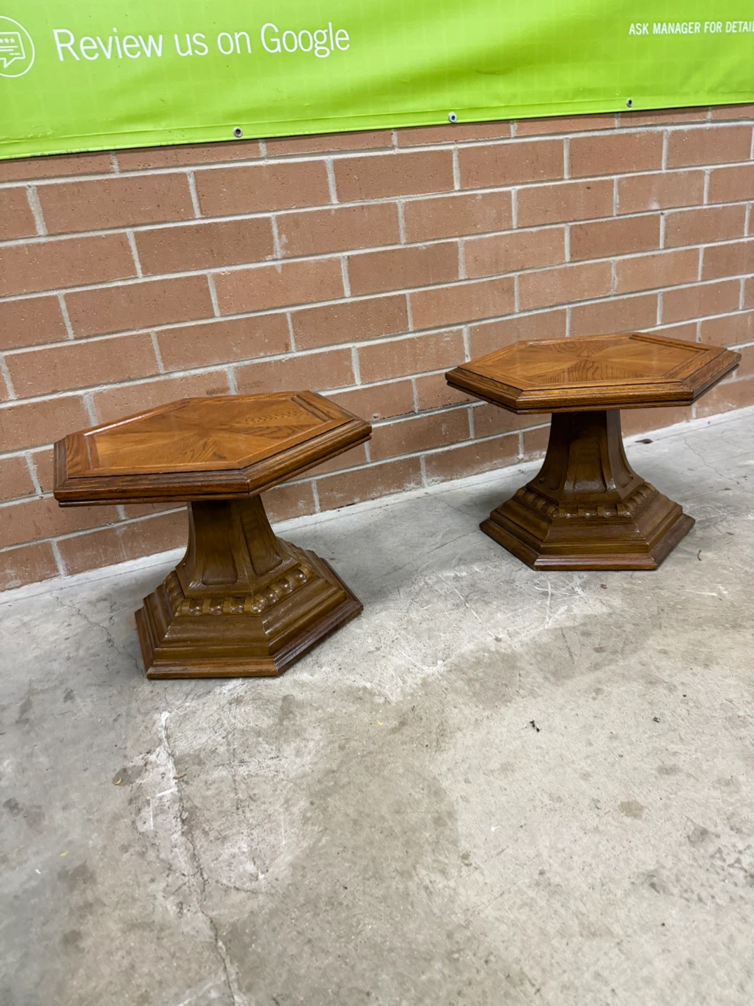 Vintage Octagonal Pedestal Side Tables (Set of 2) - photo 5