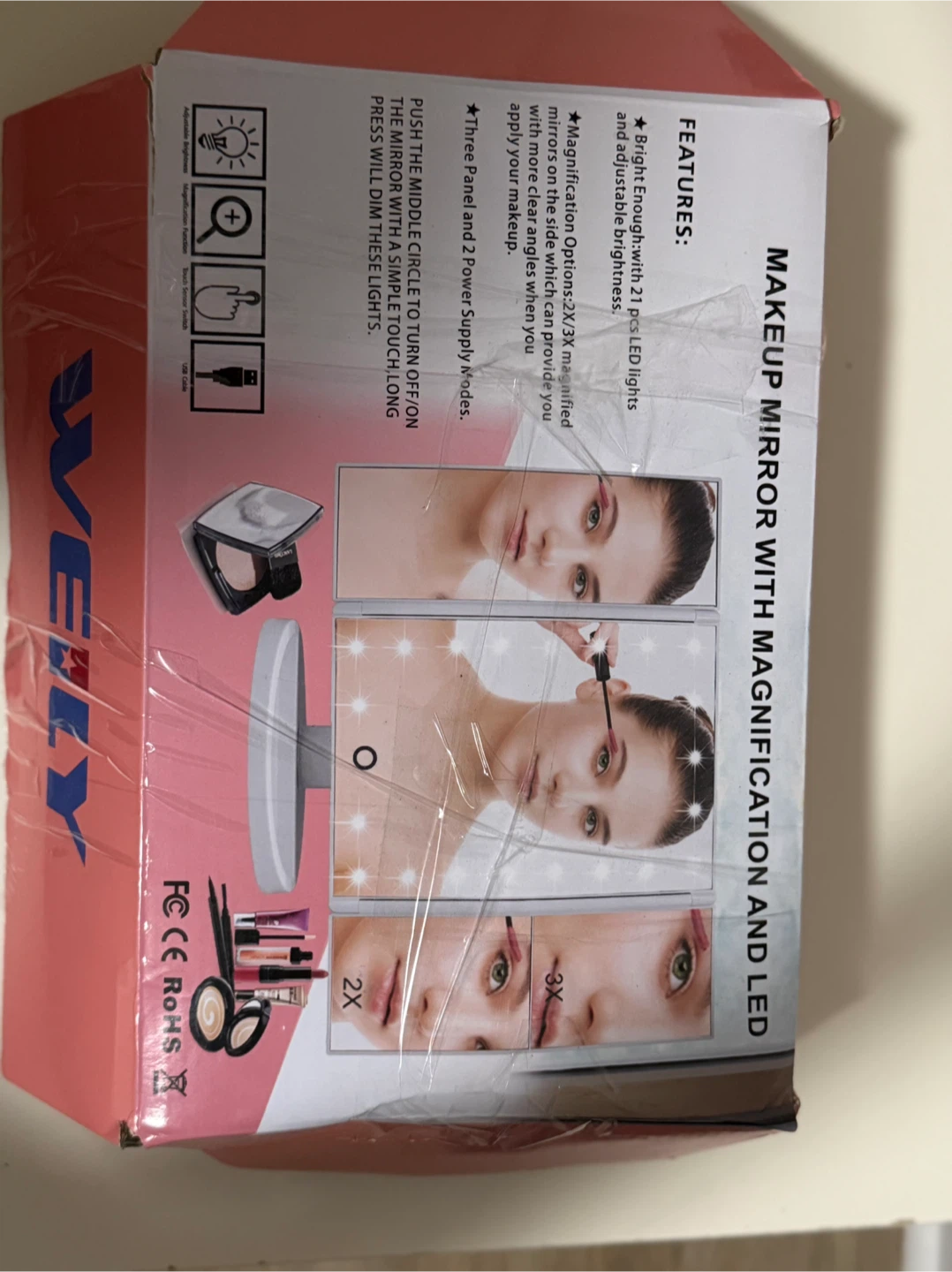 WE:LY Makeup Mirror with LED Lights and Magnification - photo 3