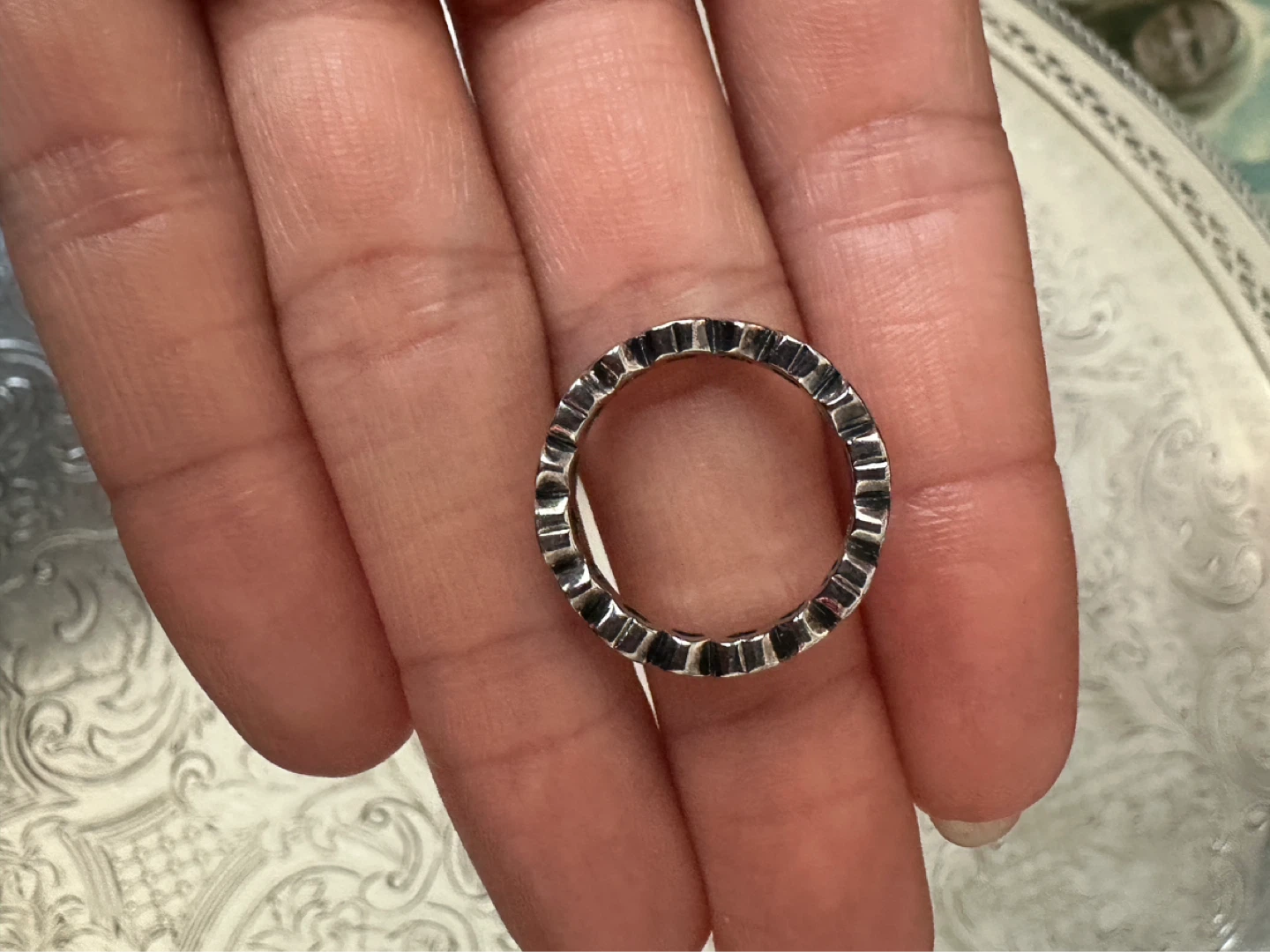 925 Silver Heart Ring with Clear Stones - photo 4