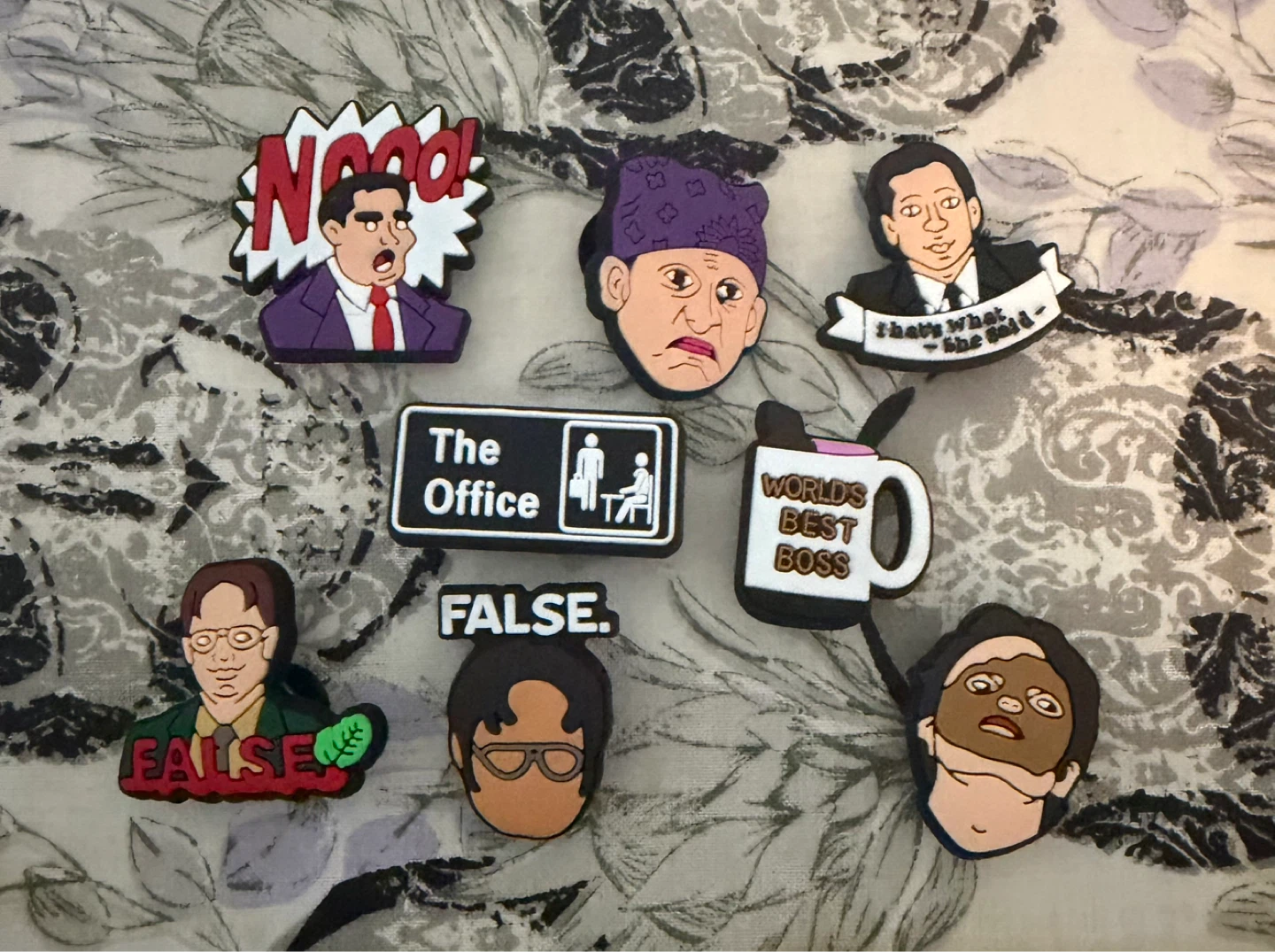 The Office croc charms