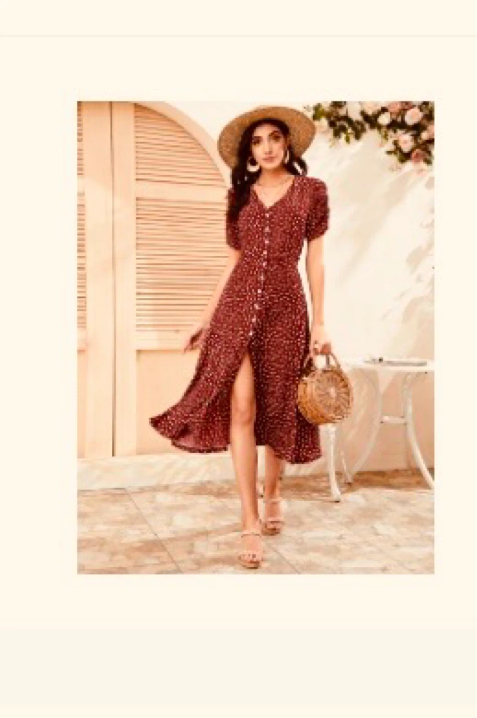 Floral Print Button-Up Midi Dress