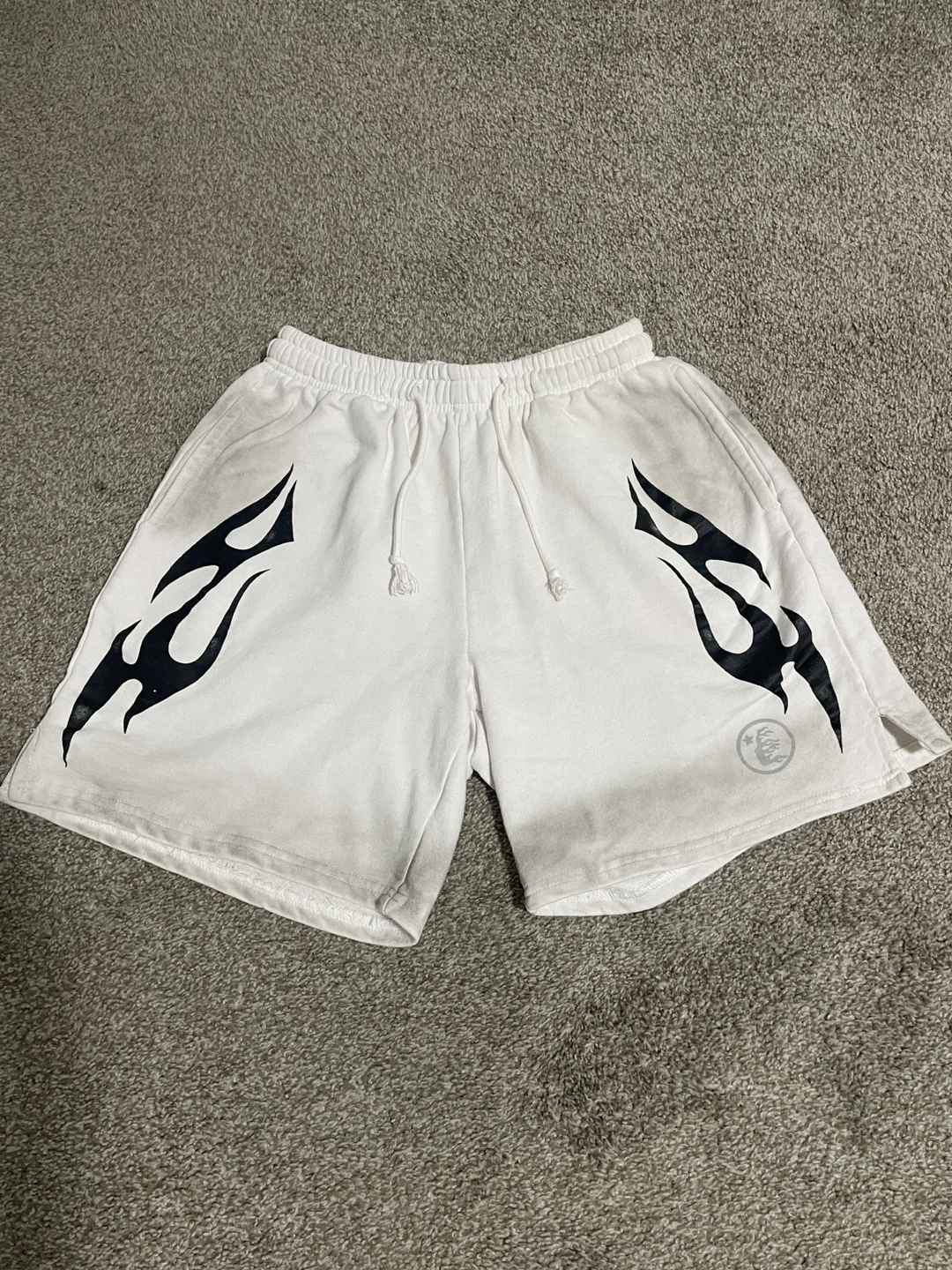 Hellstar White Flame Shorts Size M