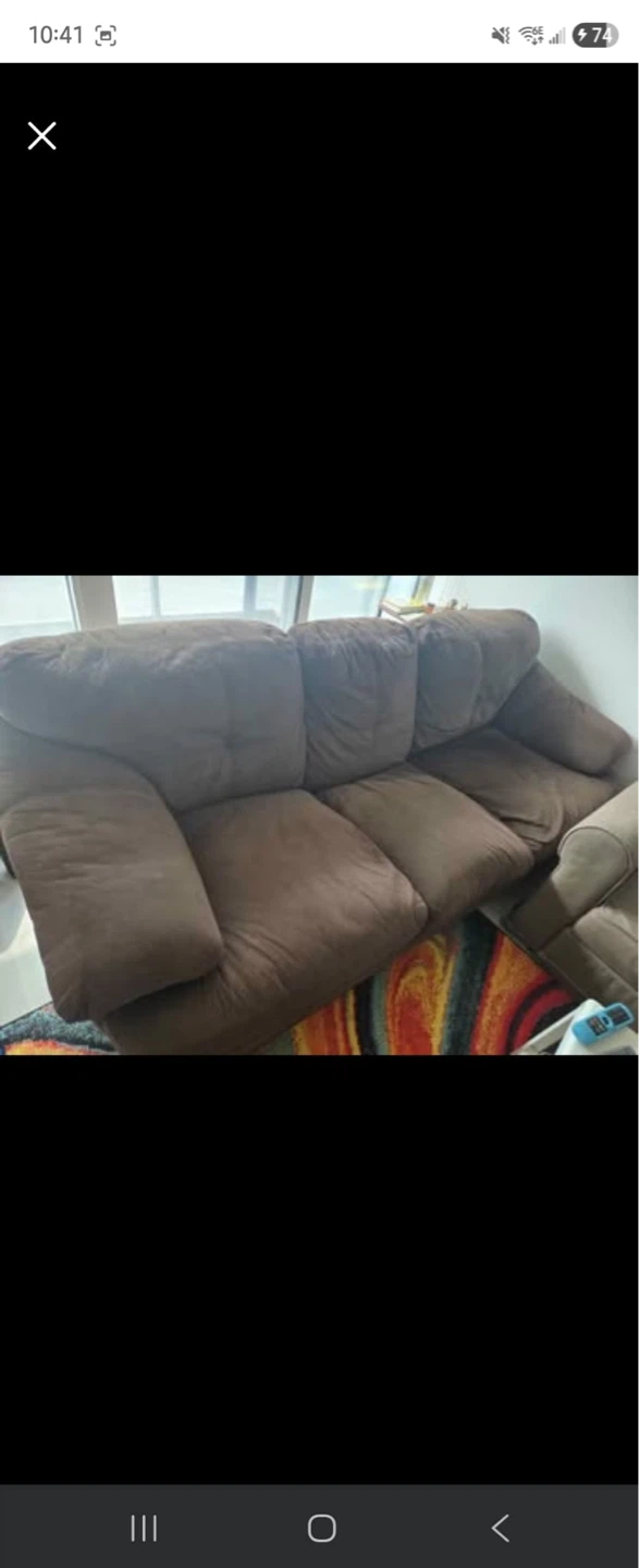 Brown Suede Couch - photo 2