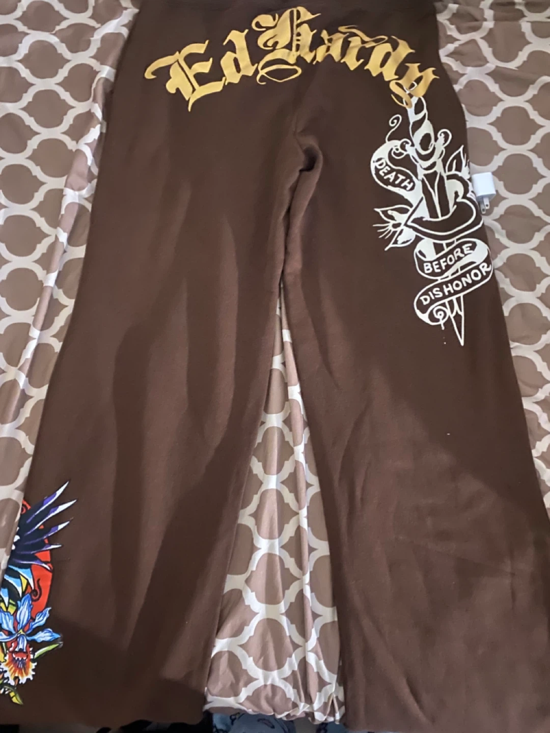 Ed Hardy Brown Graphic Sweatpants - photo 2
