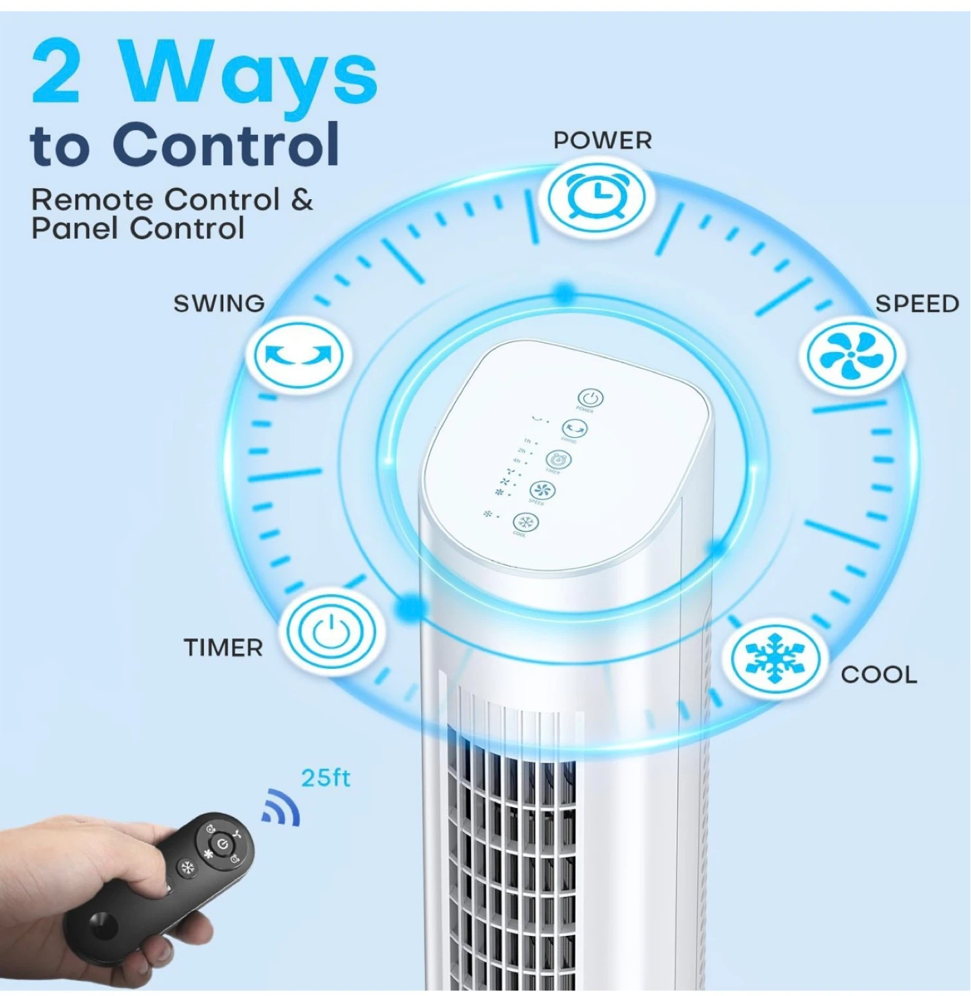 White Tower Fan with Remote & Ice Packs - photo 3