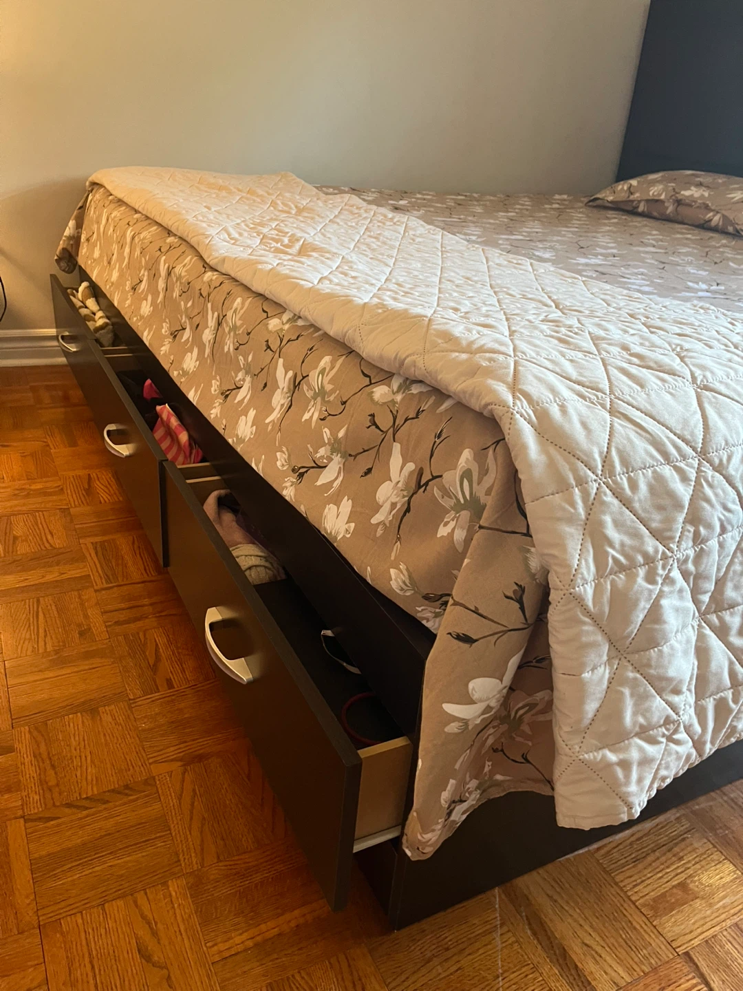 Dark Brown Queen Storage Bed Frame with Headboard - photo 2