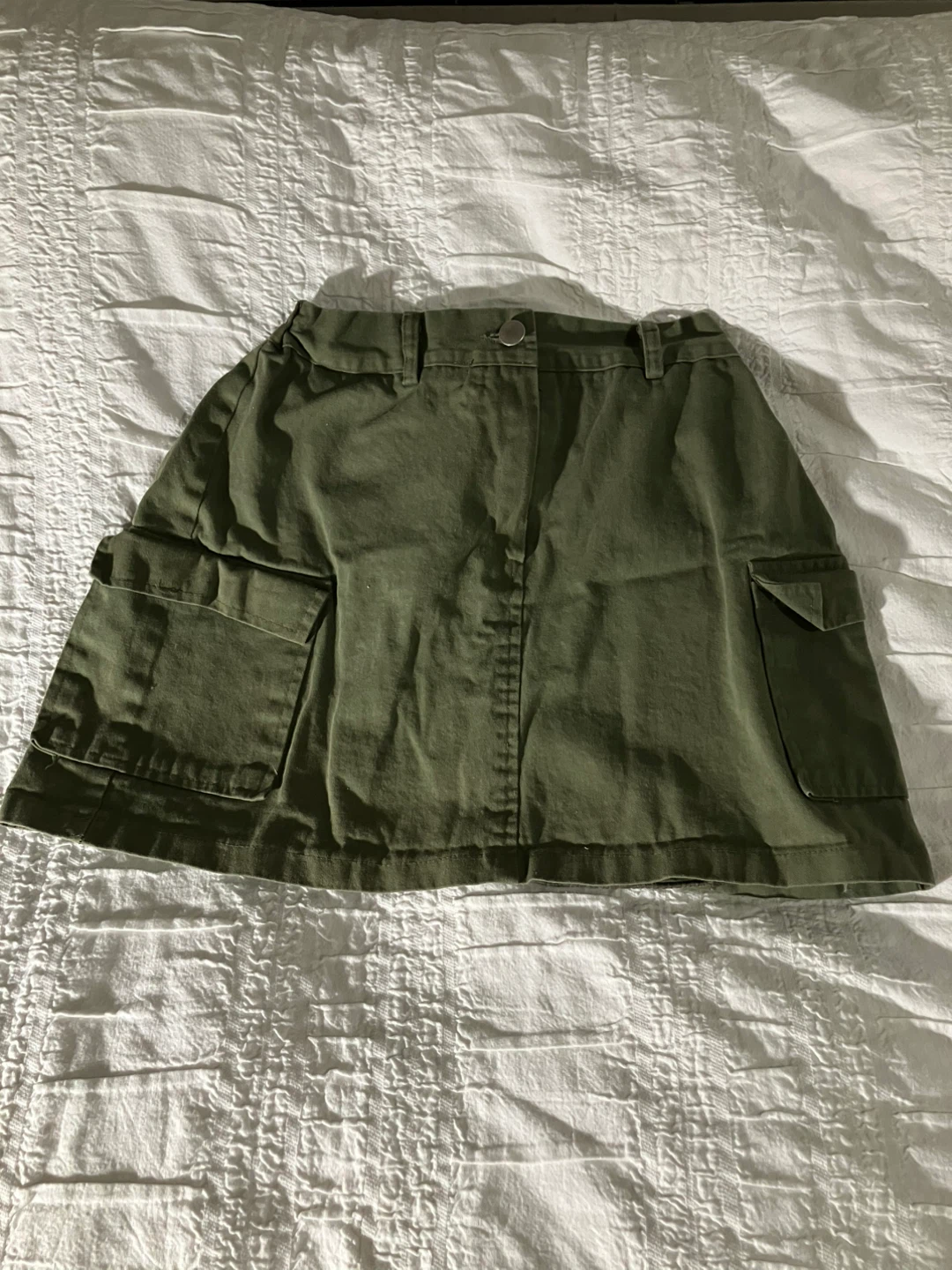 Olive Green Cargo Skirt