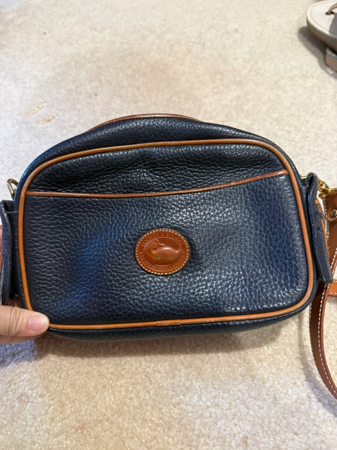 Dooney & Bourke Leather Shoulder Bag with Coin Pouch - Navy - photo 3