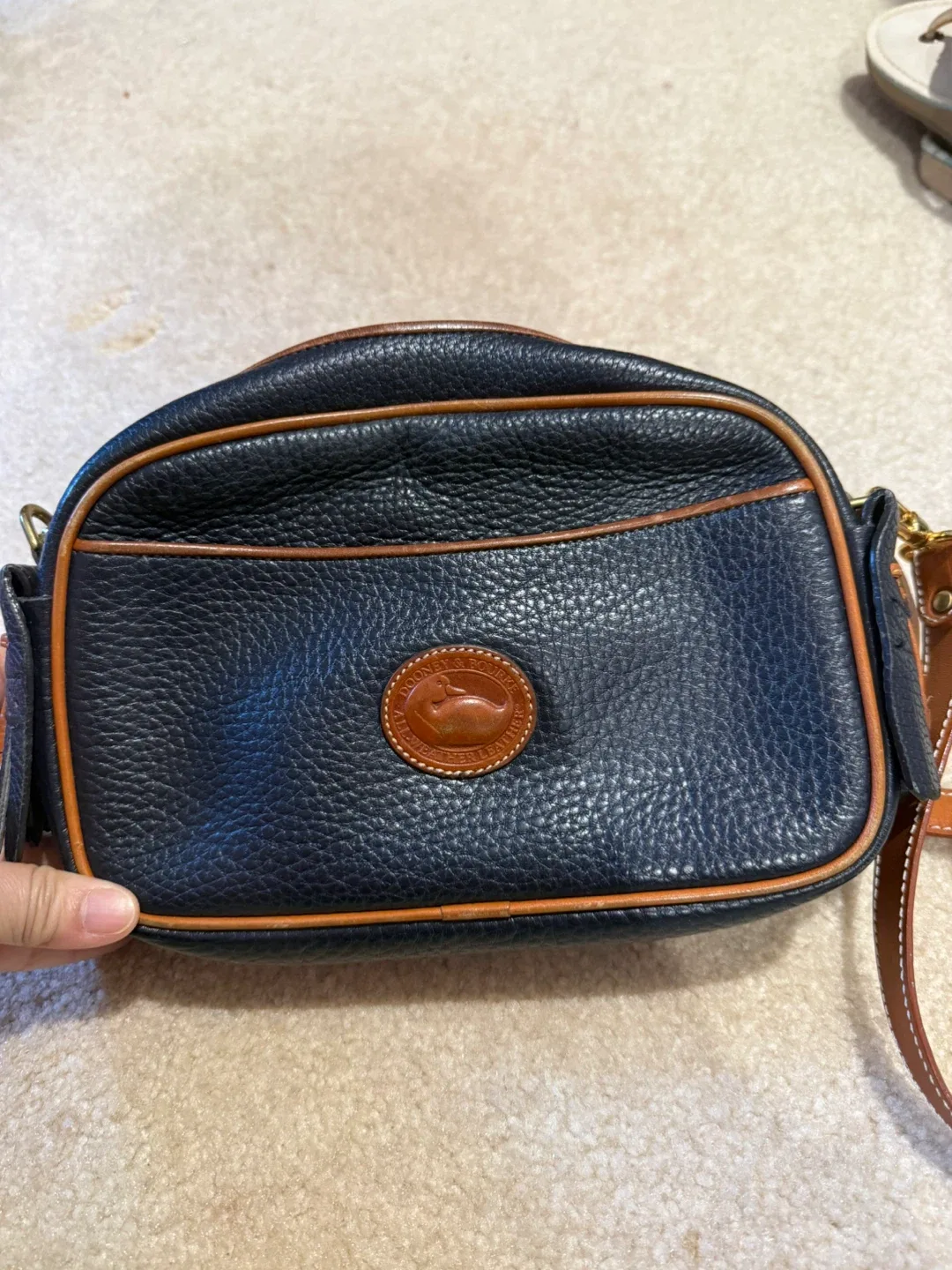 Dooney & Bourke Leather Shoulder Bag with Coin Pouch - Navy - photo 3