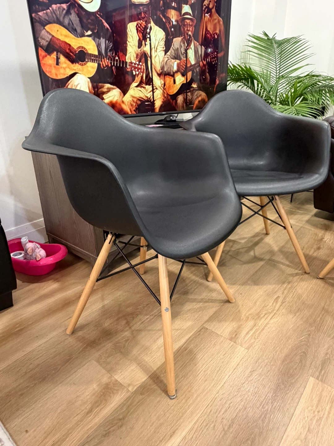 Black Eames Style Dining Chairs - Set of 4 - photo 2