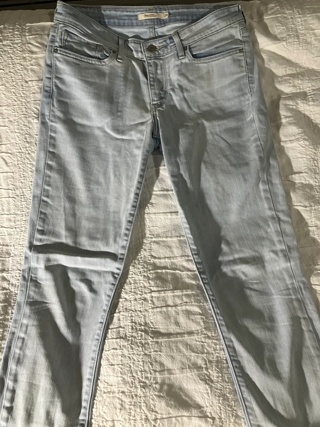 Levi's 711 Skinny Jeans Size 28 Light Blue Denim