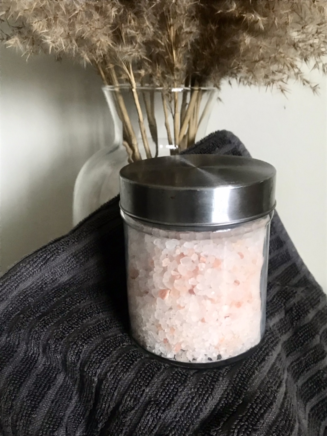 Himalayan Bath Salts + Glass Jar + Satin Eye Mask
