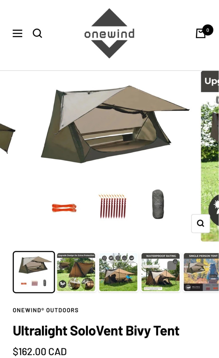 Onewind Ultralight SoloVent Bivy Tent