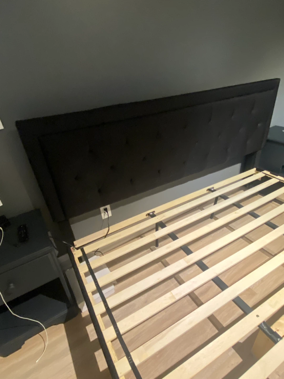 Black Upholstered Bed Frame - photo 2