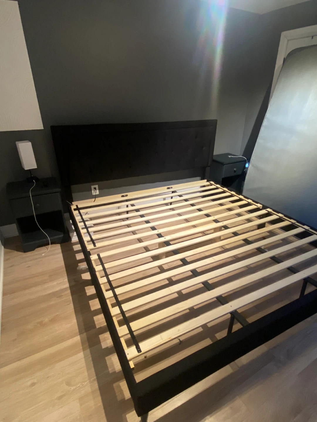 Black Upholstered Bed Frame