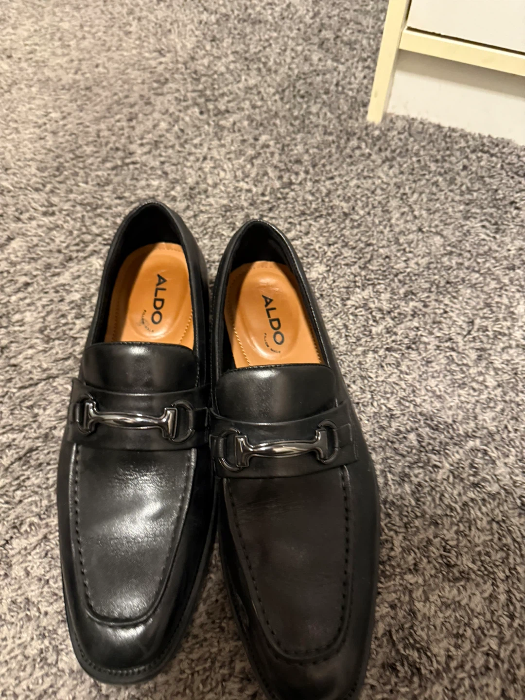 ALDO Black Leather Loafer Dress Shoes