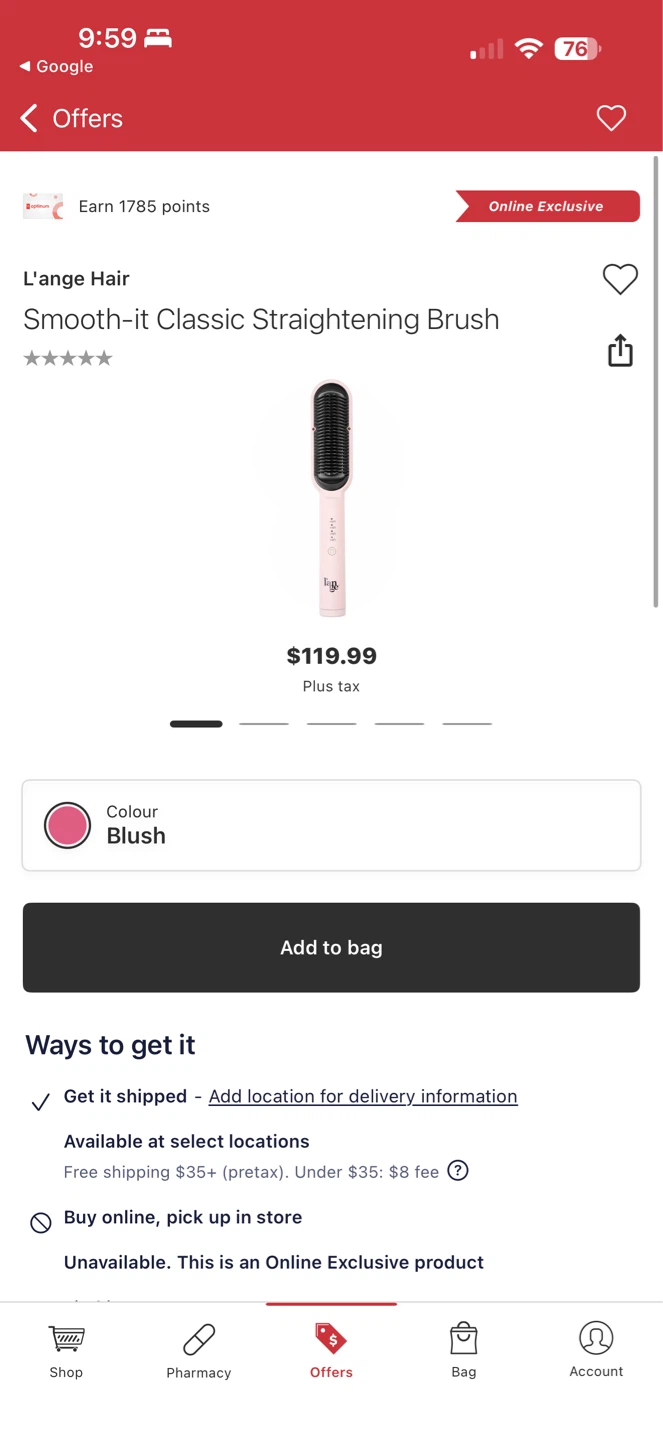 L'ange Smooth-it Classic 2-in-1 Straightening Brush - Blush - photo 4