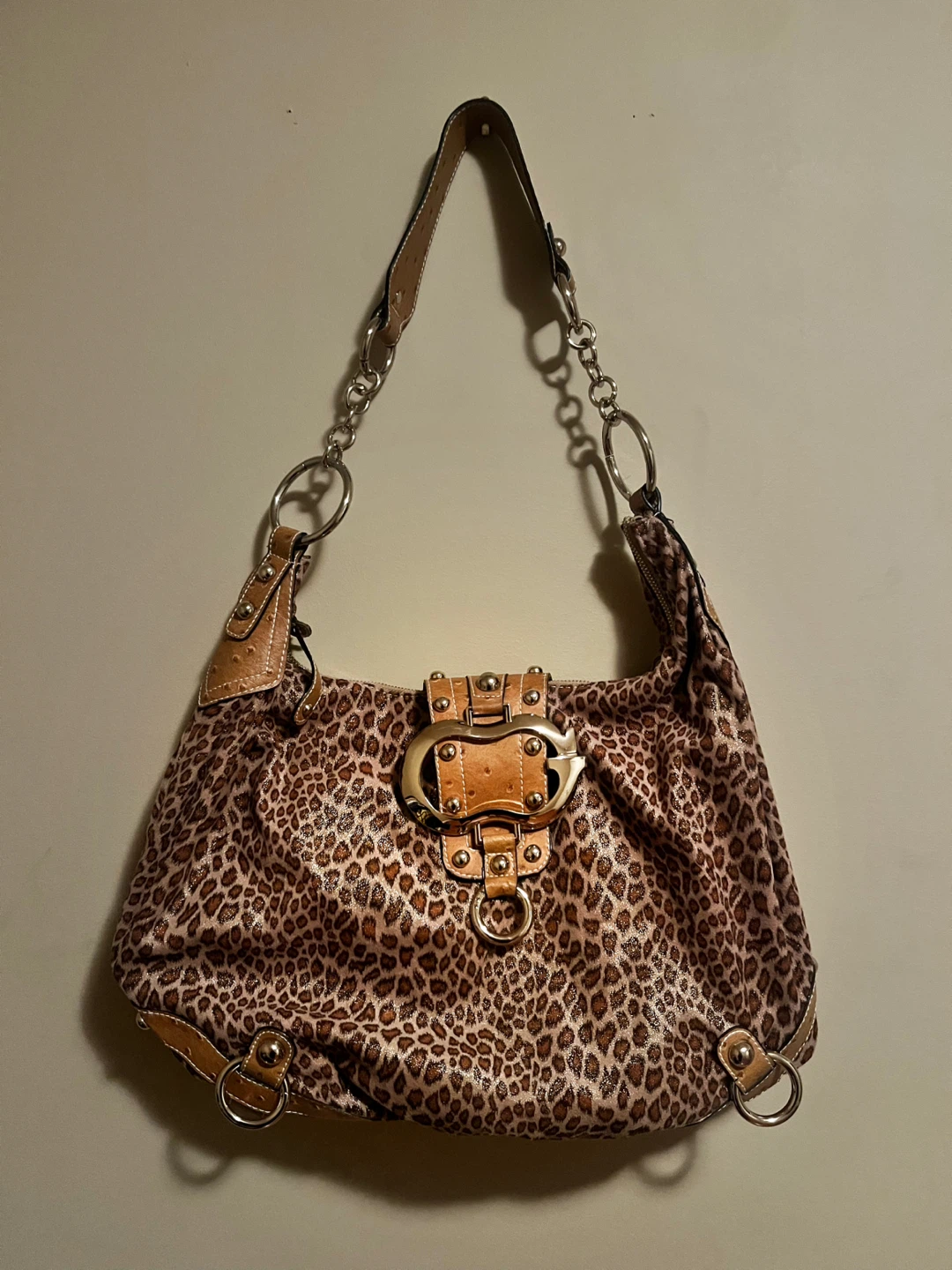 Vintage Guess Leopard Print Hobo Bag
