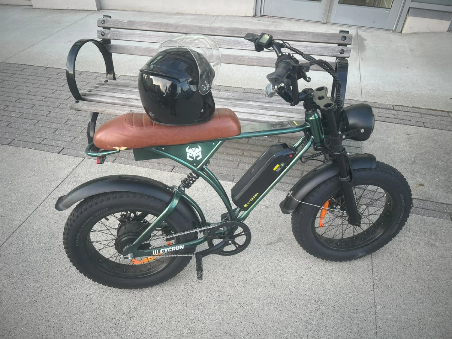 Green Electric Fat Tire Bike