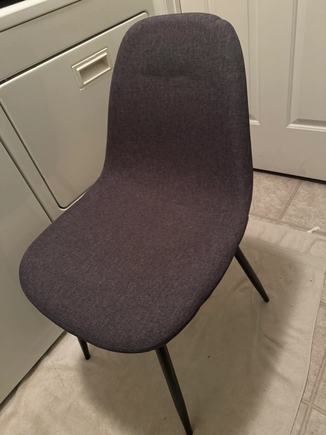 Glass top dining table with 4 gray chairs - photo 4
