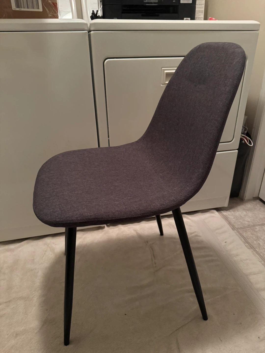 Glass top dining table with 4 gray chairs - photo 5