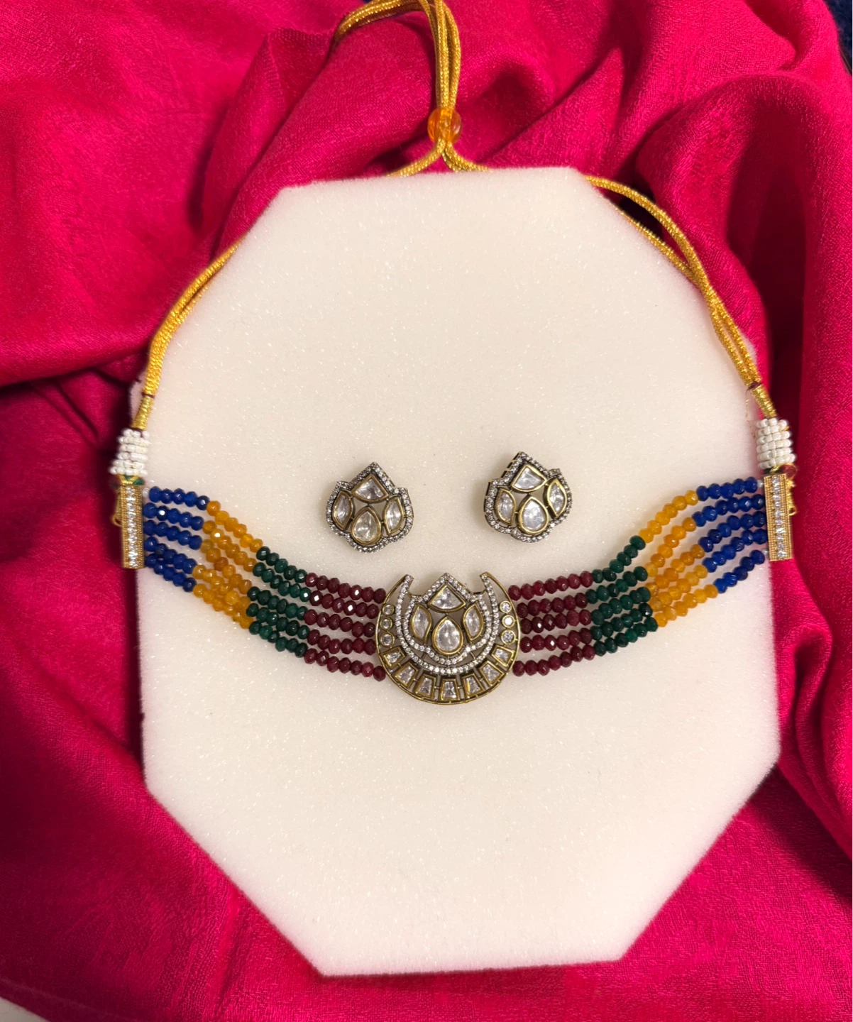 Indian Choker Necklace and Earring Set