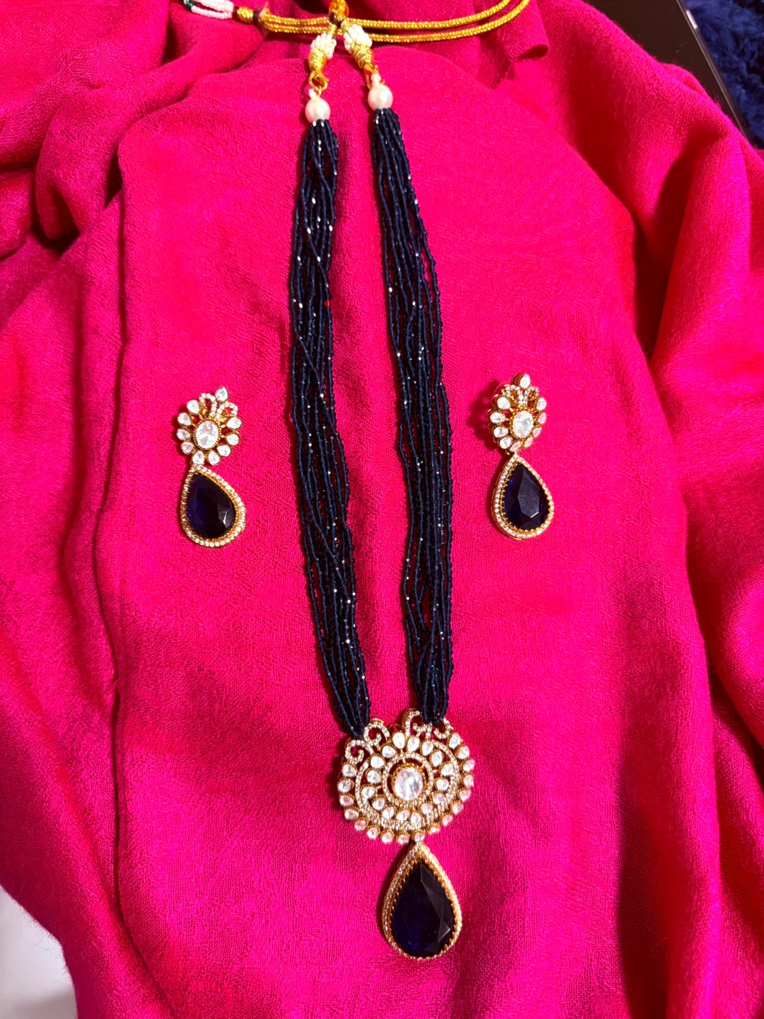 Beaded Necklace and Earring Set
